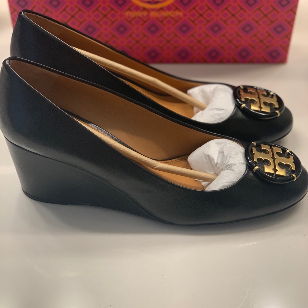 Tory Burch 65mm Multi Logo Black Wedge